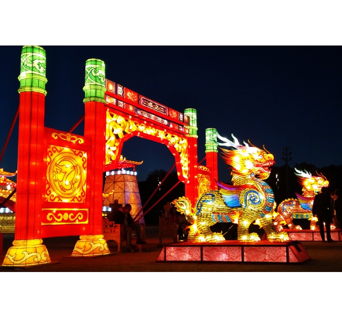麒麟门彩灯